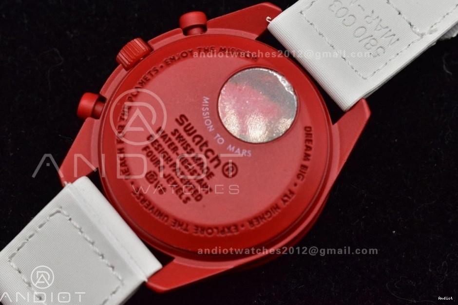 to Swatch on Omega Mars Mission Quartz Strap Nylon Bioceramic x Moonwatch 0505